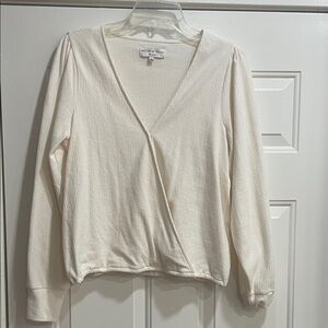 Madewell Off-White V-Neck Blouse